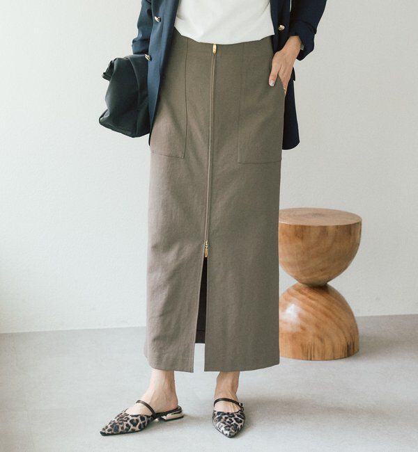  「予約【ウオッシャブル/多機能】フロントZIPタイトスカート」|スカート|