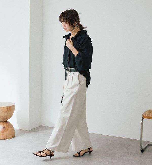  「予約【顔まわり華やか】リネンライクフリルカラーブラウス」|シャツ・ブラウス|