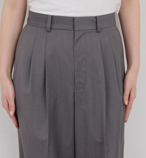  「【手洗い可】タックストレートパンツ」|チノ|