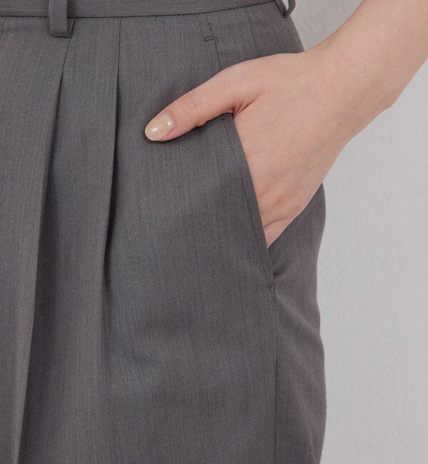  「【手洗い可】タックストレートパンツ」|チノ|