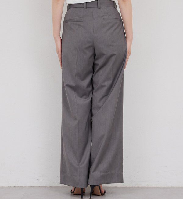 「【手洗い可】タックストレートパンツ」|チノ|