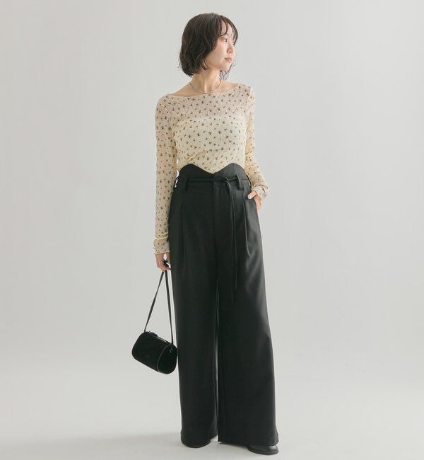  「小花シャーリングTシャツ」|Tシャツ・カットソー|