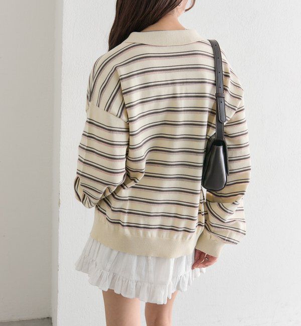  「マルチボーダーポロニット」|ニット・セーター|