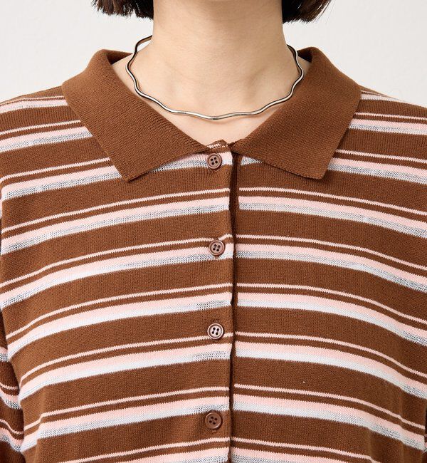  「マルチボーダーポロニット」|ニット・セーター|