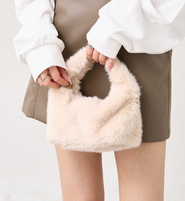  「2wayファーBAG」|トートバッグ|ベージュ