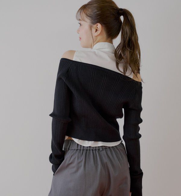  「シャツレイヤード2way カーディガン」|カーディガン|