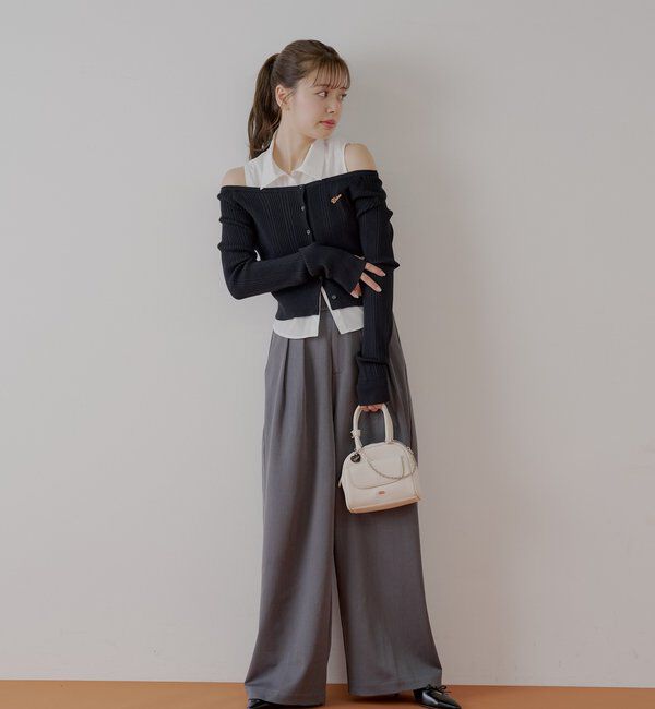  「シャツレイヤード2way カーディガン」|カーディガン|