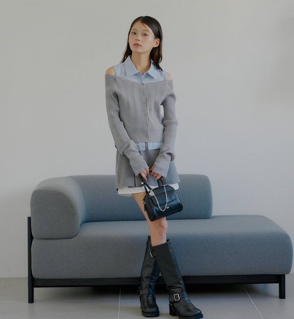  「シャツレイヤード2way カーディガン」|カーディガン|