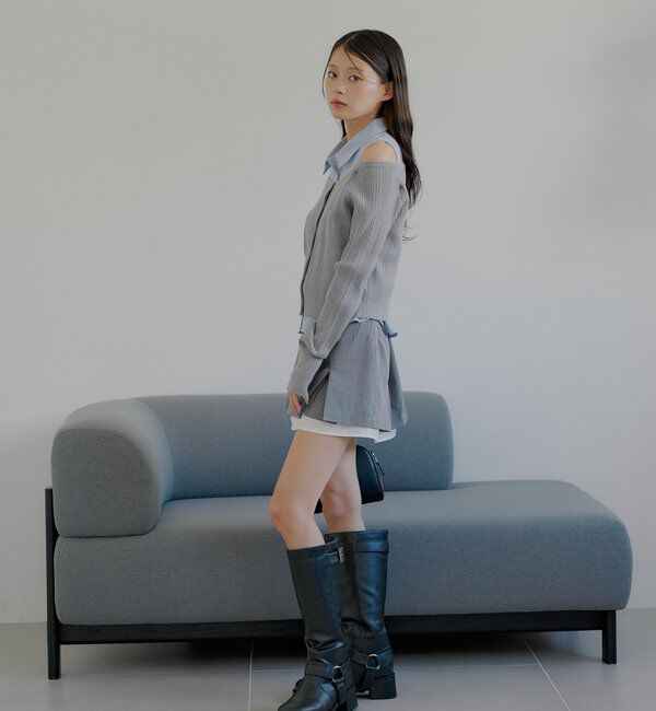  「シャツレイヤード2way カーディガン」|カーディガン|