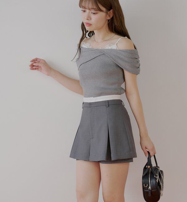  「ボックスプリーツレイヤードスカパン」|スカート|