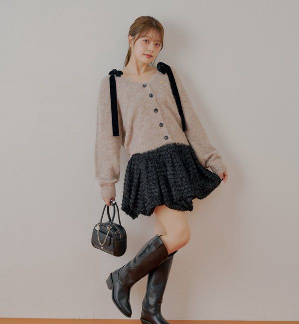  「裾バルーンレースミニスカート」|スカート|