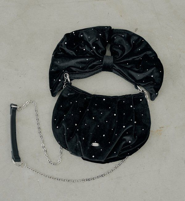  「【SALON by Chico】ビジューデザインリボンショルダーバッグ」|ショルダー・メッセンジャー|ブラックその他3