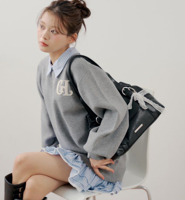  「【マルチway】シャツレイヤードニットワンピース」|ワンピース|