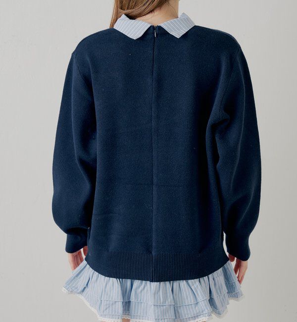  「【マルチway】シャツレイヤードニットワンピース」|ワンピース|