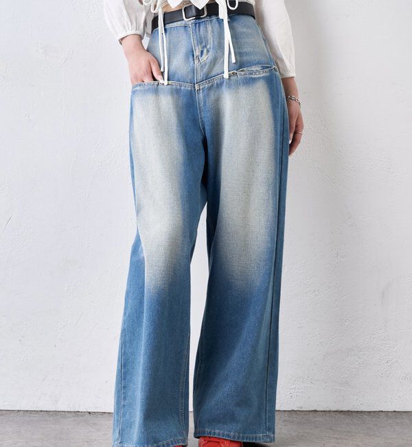  「SLASH POCKET BLAST WIDE DENIM」|デニム|