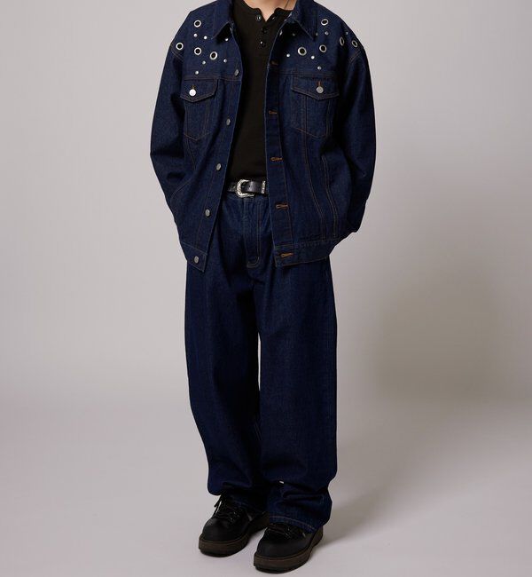  「【UNISEX/WEB限定サイズあり】EYELET DENIM JACKET」|ブルゾン・スタジャン|