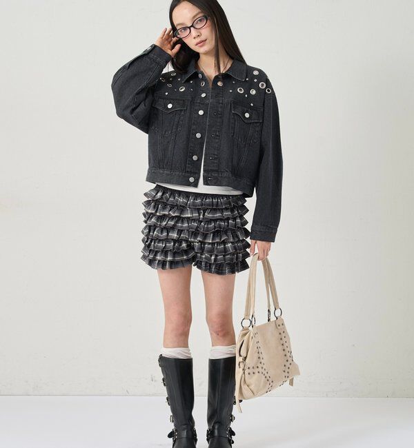  「【UNISEX/WEB限定サイズあり】EYELET DENIM JACKET」|ブルゾン・スタジャン|