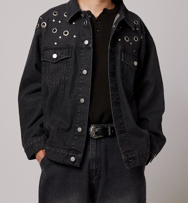  「【UNISEX/WEB限定サイズあり】EYELET DENIM JACKET」|ブルゾン・スタジャン|