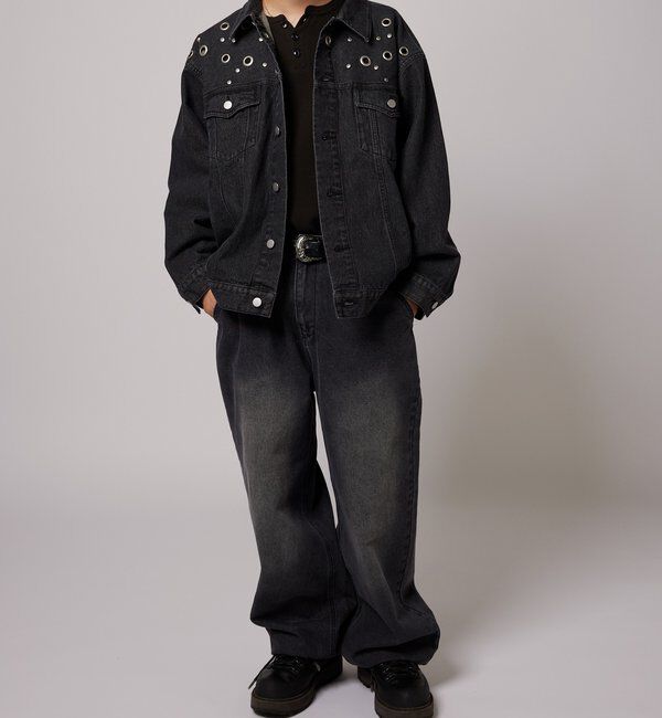  「【UNISEX/WEB限定サイズあり】EYELET DENIM JACKET」|ブルゾン・スタジャン|
