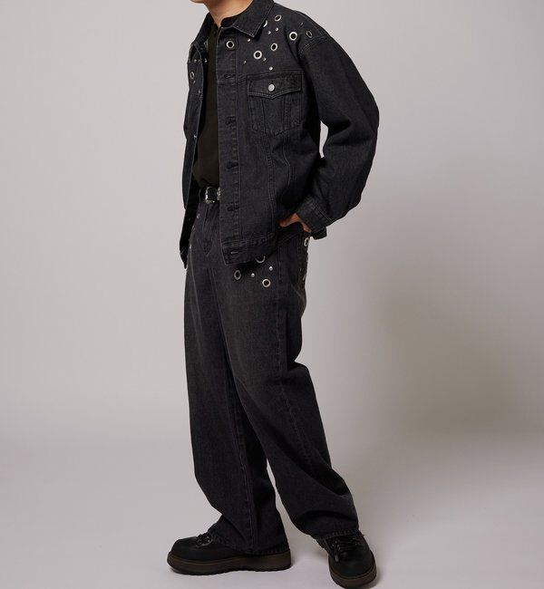  「【UNISEX/WEB限定サイズあり】EYELET DENIM JACKET」|ブルゾン・スタジャン|