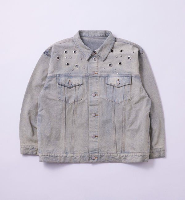  「【UNISEX/WEB限定サイズあり】EYELET DENIM JACKET」|ブルゾン・スタジャン|