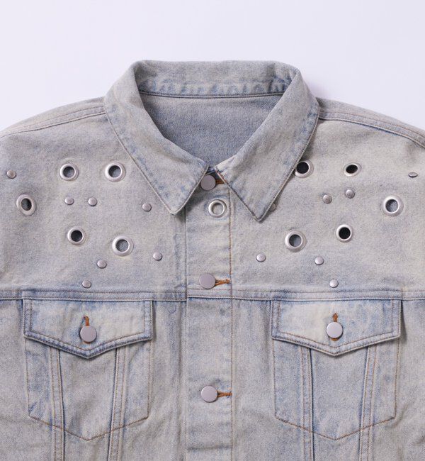  「【UNISEX/WEB限定サイズあり】EYELET DENIM JACKET」|ブルゾン・スタジャン|