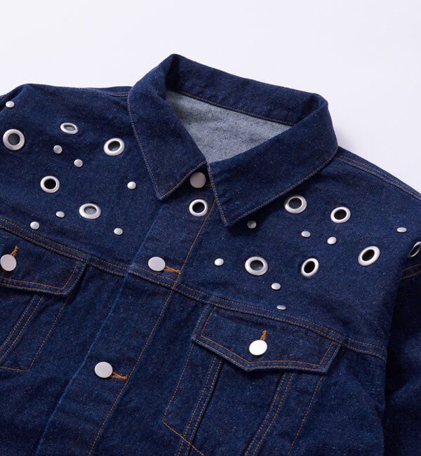  「【UNISEX/WEB限定サイズあり】EYELET DENIM JACKET」|ブルゾン・スタジャン|