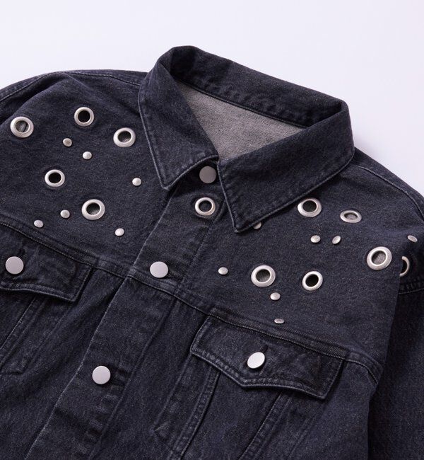  「【UNISEX/WEB限定サイズあり】EYELET DENIM JACKET」|ブルゾン・スタジャン|