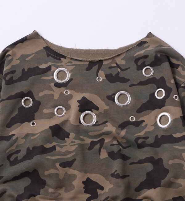  「FRONT EYELET OFF-SHOULDER SWEATSHIRT」|Tシャツ・カットソー|