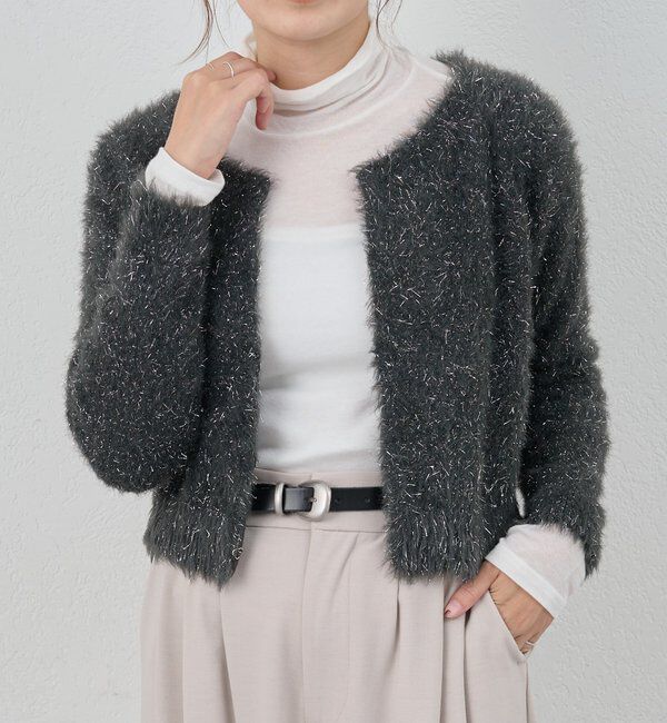  「ラメシャギーニットカーデ」|カーディガン|