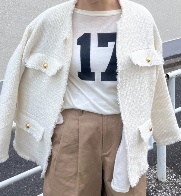  「ナンバリングロンＴ」|Tシャツ・カットソー|オフホワイト