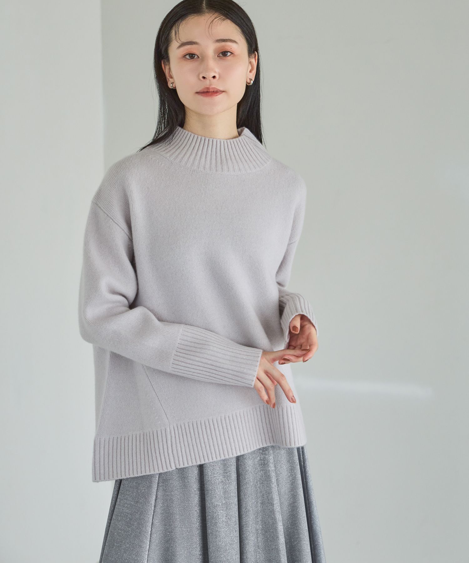 A part by 「カシミヤコンオフタートルニット」|ニット・セーター|グレー