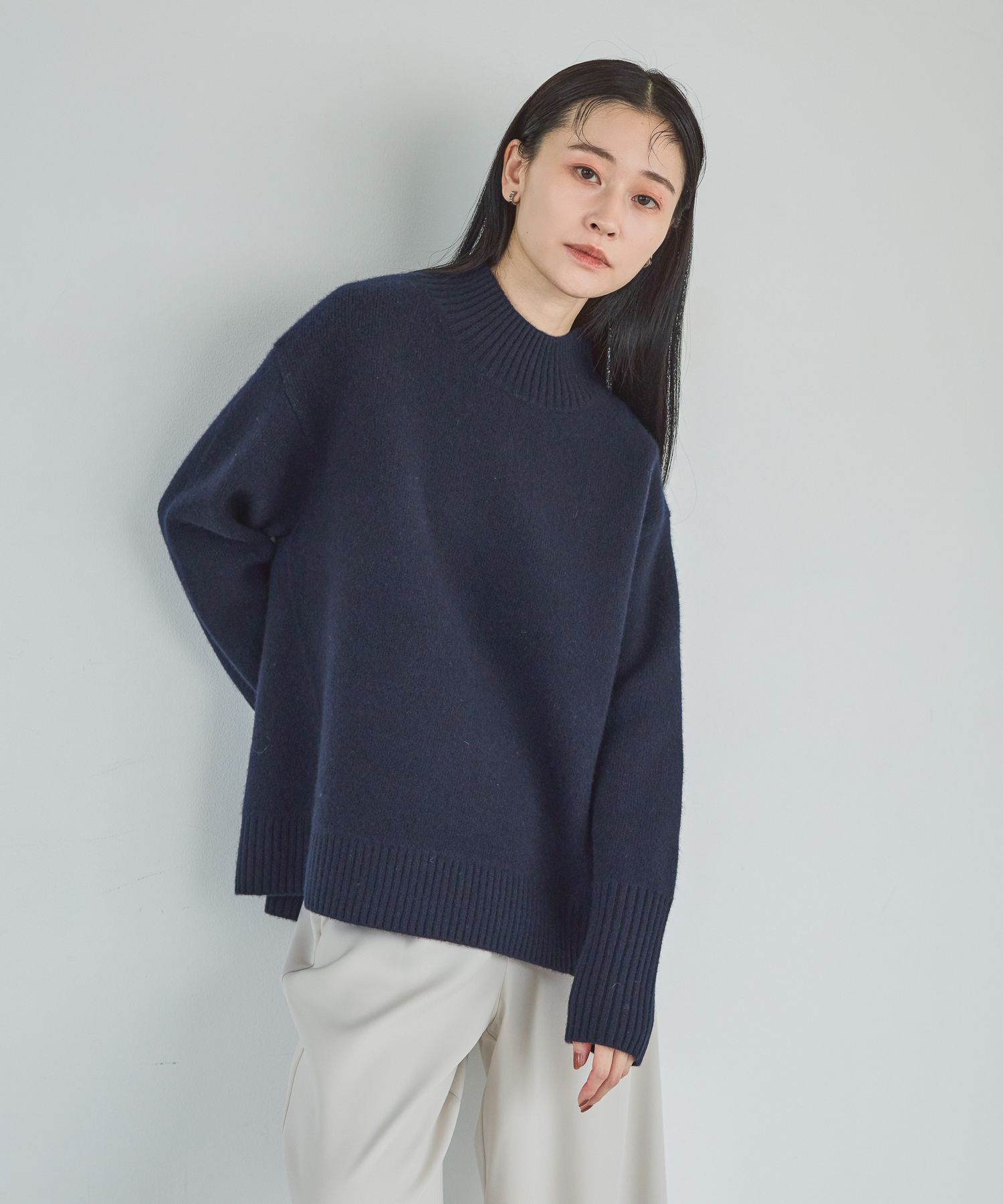 A part by 「カシミヤコンオフタートルニット」|ニット・セーター|ネイビー