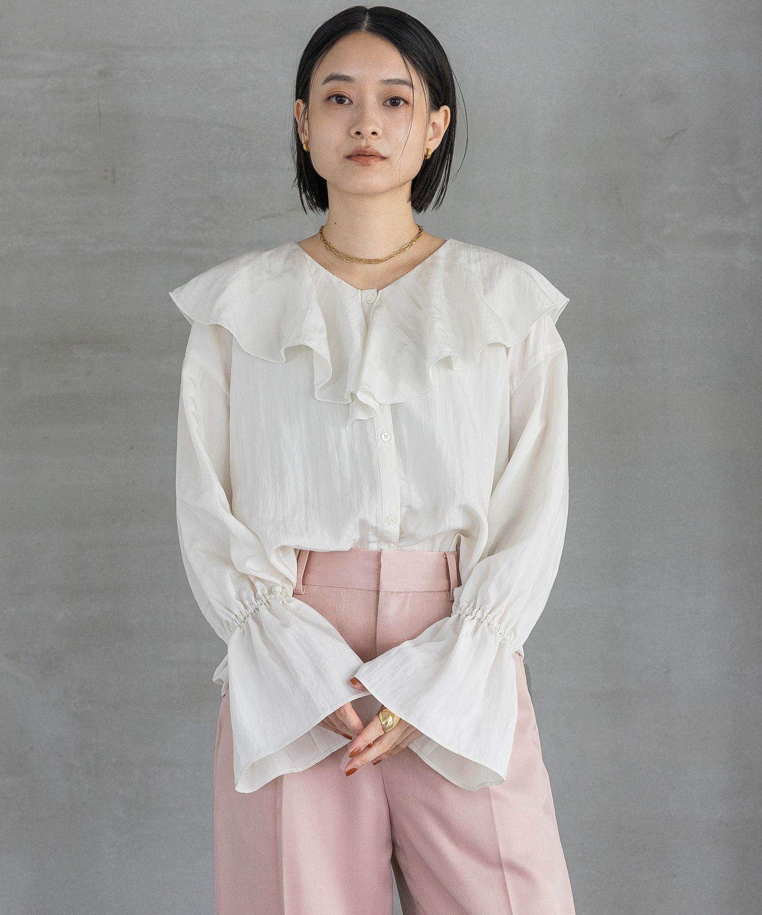 A part by 「ラッフルブラウス」|シャツ・ブラウス|オフホワイト