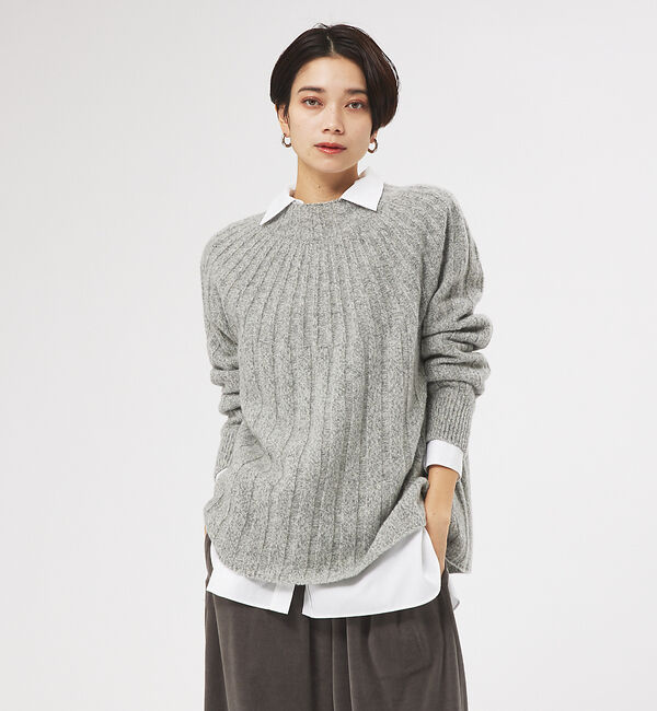 collex「ミックスヤーンニットプルオーバー」|ニット・セーター|グレー
