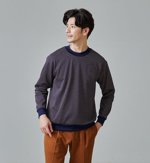 ABAHOUSE「【バイアスチェック】 プルオーバー」|スウェット・ジャージ|ネイビー