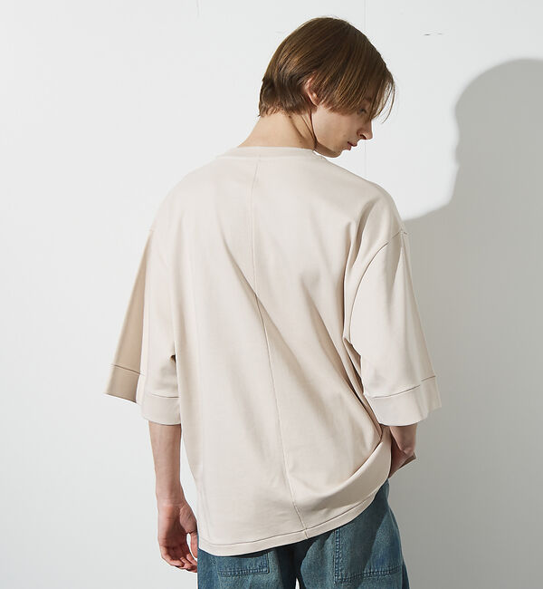 ABAHOUSE「【定番】ドロップショルダー 五分袖 メローロック Tシャツ」|Tシャツ・カットソー|