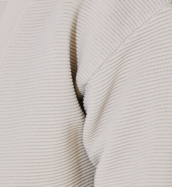 ABAHOUSE「【ウォッシャブル】リップルボーダー ボタンレス ニット カーディガン」|カーディガン|