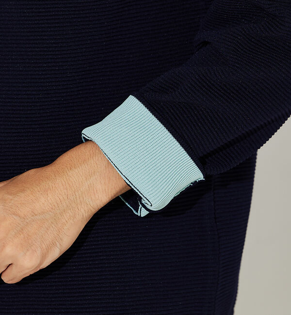 ABAHOUSE「【ウォッシャブル】リップルボーダー ボタンレス ニット カーディガン」|カーディガン|