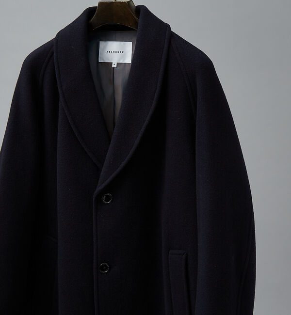 ABAHOUSE「ウール ショールカラー ハーフコート / チェスターコート」|その他|ダークネイビー