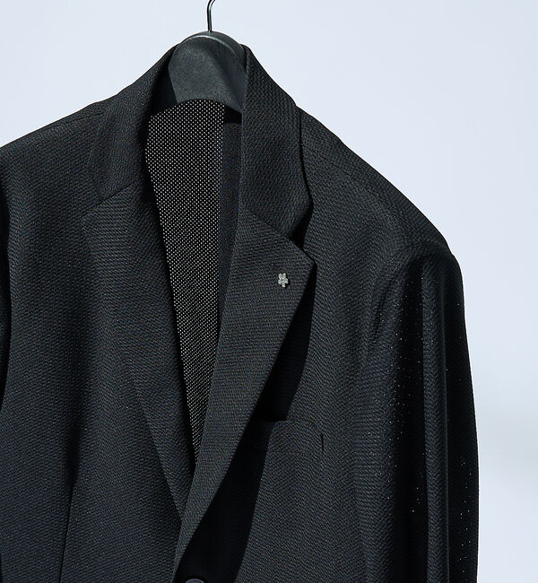 ABAHOUSE「【セットアップ対応/FLEX JACKET】トリコット メッシュジャケット /」|テーラードジャケット|ブラック