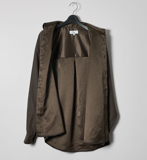 ABAHOUSE「スエードタッチ オーバーサイズ レギュラーカラーシャツ」|シャツ・ブラウス|