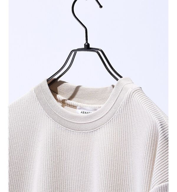 ABAHOUSE「クォーターゲージニット クルーネックスウェット / リラックスフィット【予約】」|スウェット・ジャージ|アイボリー