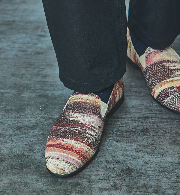 alfredoBANNISTER「【ソフトレザー】アンティーク調 カウンターレス ゴアスリッポン」|ローファー|