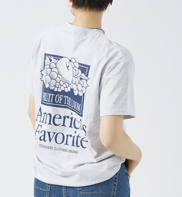 Rouge vif「【FRUIT OF THE LOOM】プリントTシャツ / ワンポイント刺繍 /」|Tシャツ・カットソー|グレー系その他2
