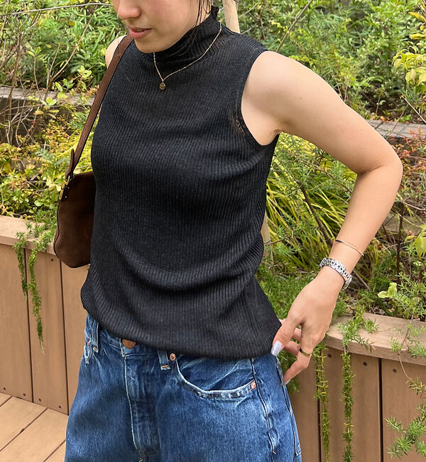 Rouge vif「シアーアメスリラメリブハイネック」|ニット・セーター|