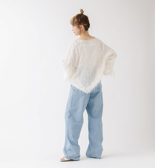 Rouge vif「フェザージャガードスリーブリボンブラウス」|シャツ・ブラウス|