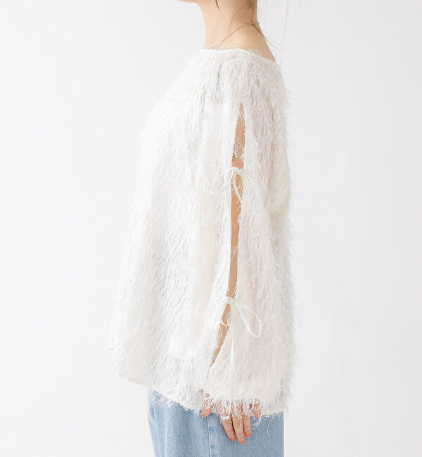 Rouge vif「フェザージャガードスリーブリボンブラウス」|シャツ・ブラウス|