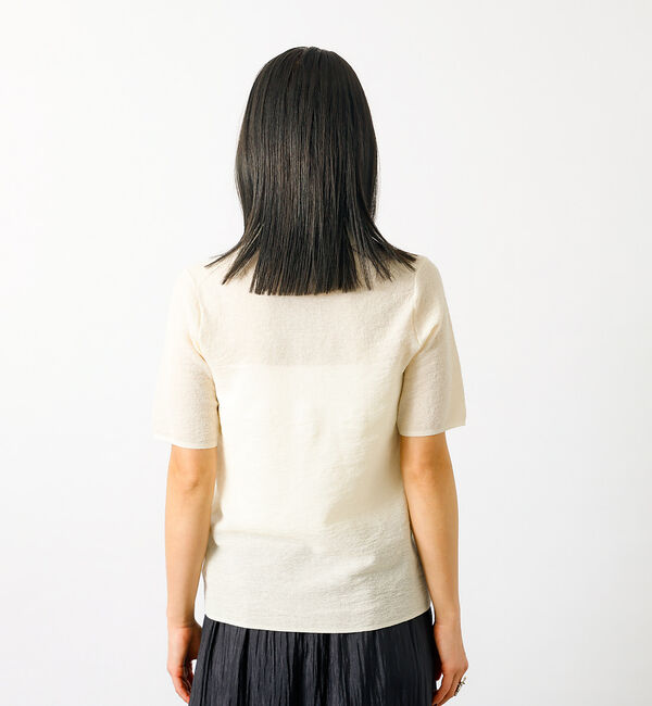 Rouge vif「【MICA&DEAL/マイカアンドディール】sheer knit polo sh」|シャツ・ブラウス|