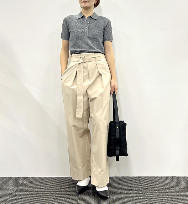 Rouge vif「【MICA&DEAL/マイカアンドディール】sheer knit polo sh」|シャツ・ブラウス|